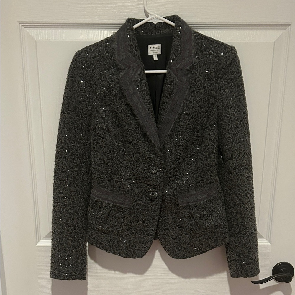 Giorgio Armani Women's Grey Sequin Blazer